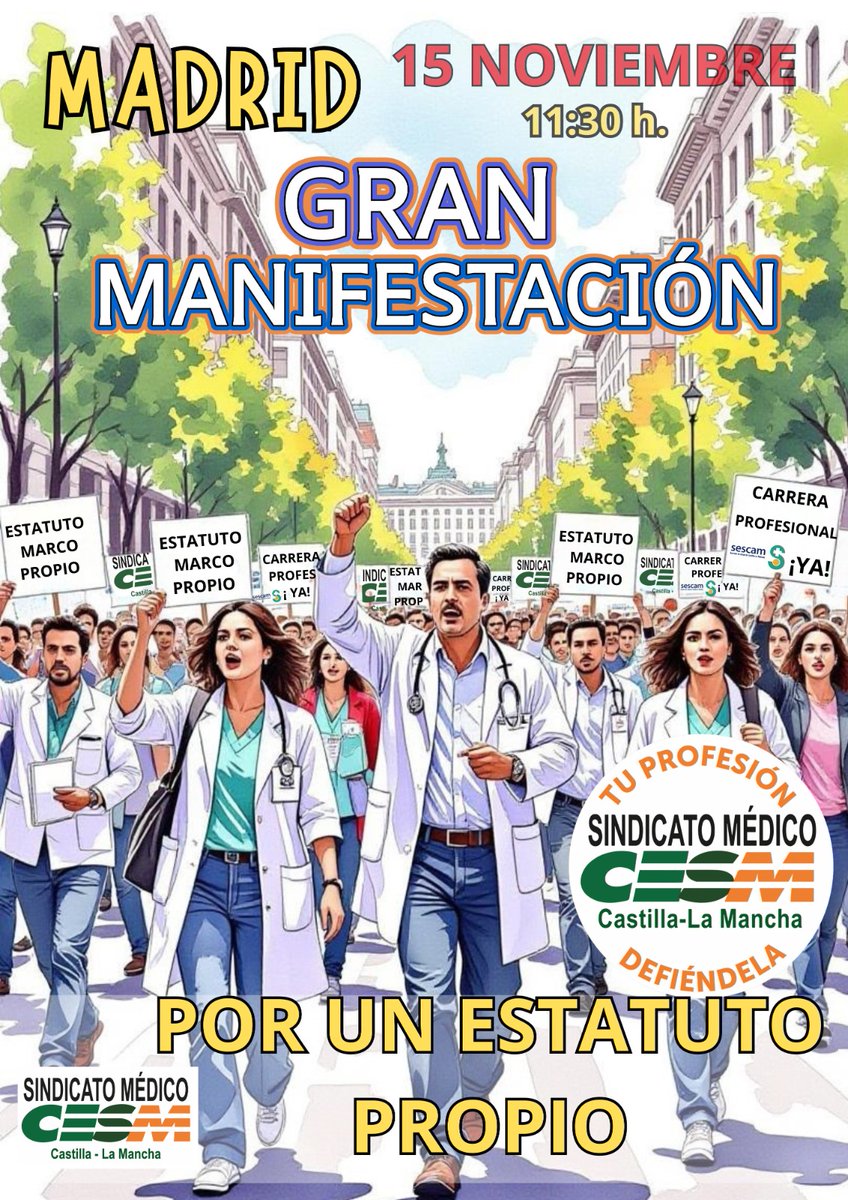 ¿Hablamos <a href="/Monica_Garcia_G/">Mónica García</a> del #EstatutoPropio?
¿<a href="/garciapage/">Emiliano García-Page</a> para cuándo la Reactivacion de la Carrera #SESCAM ?
Sin diálogo es difícil avanzar
😡Está en juego el futuro y la calidad de la #SanidadPública
#HuelgaMédicaDic
 <a href="/sanidadgob/">Ministerio de Sanidad</a> 
#CarreraProfesionalSescamYa
#CLM <a href="/pscmpsoe/">PSOE de Castilla-La Mancha</a>