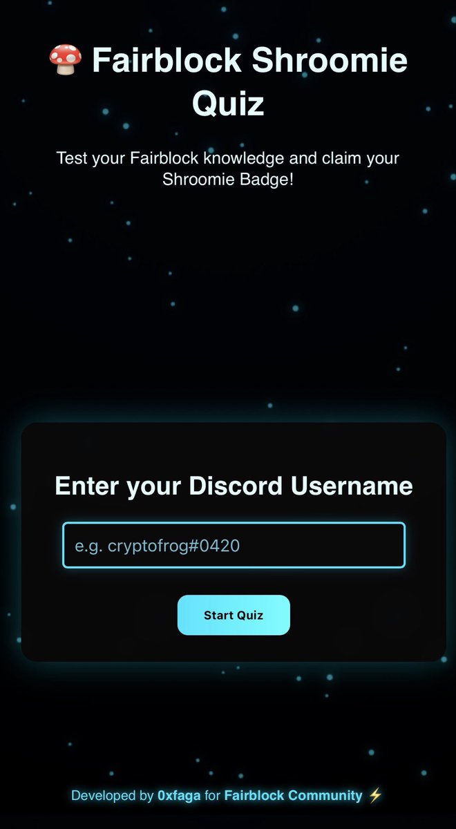 0xFaga's tweet photo. hey shroomies🍄

as my small contribution to the community, i created a fun and interactive quiz to test your @0xfairblock knowledge and help you collect exclusive shroomie badges. 

🔗 take the quiz: https://t.co/25Pw7JRCue

what’s inside:

✔️ 20 questions covering fairblock basics and beyond

✔️ timed rounds for extra thrill

✔️ badges: shroomie sprout, shroomie adept, or shroomie sage based on your score

✔️ enter your discord username to personalize your results and badge

share your score below and what badge did you get? 

let’s see who gets the shroomie sage👑

gfairy shroomies.