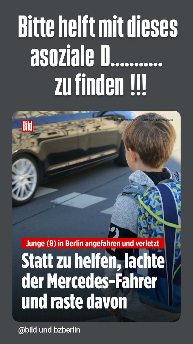 Bitte helft mit dieses asoziale D.......... zu finden !!!

Wer so etwas macht gehört ins Gefängnis und darf nie wieder ein Auto in unserem Land führen.

instagram.com/p/DQRMx5Vj1om/…