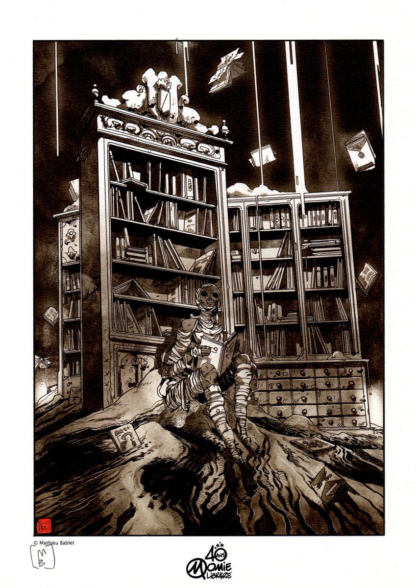 Farinaud's tweet photo. 😍L'image du dimanche : l'ex-libris de l'édition Momies de Silent  Jenny @MathieuBablet  @label619 @ruedesevresBD https://t.co/pccXrbaZhC