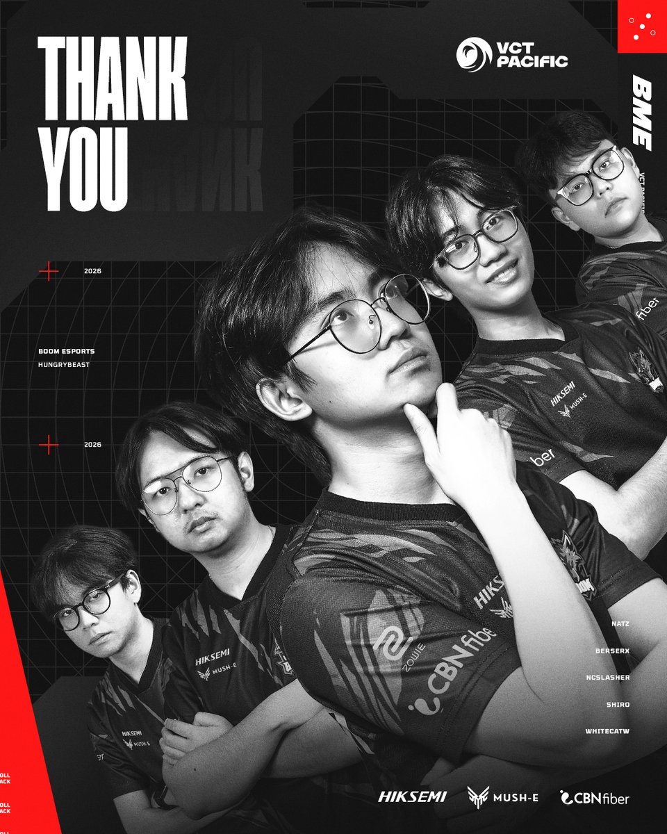 boomesportsid's tweet image. Unfortunately, we were unable to return to VCT Pacific 2026. It&apos;s the end of our journey. Thank you for your support, and see you another time.

#AscensionPacific