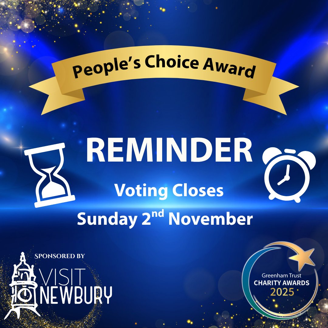 Voting is still open for the People's Choice Award sponsored by @visitnewbury. ⏰ This is a unique opportunity to have your say in who should win this prestigious award and a £5000 grant from Greenham Trust. 
Click here to vote: greenhamtrust.com/awards-voting .