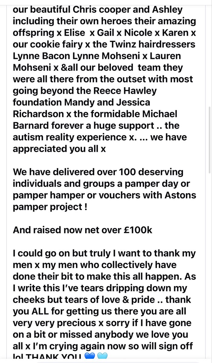 <a href="/teamaveryessex/">Team Avery ESSEX</a> <a href="/avery_aston/">Aston Avery</a> <a href="/keithavery1963/">keithavery1963</a> <a href="/vickimichelle/">Vicki Michelle MBE 💙</a> <a href="/AnnaKennedy1/">Anna Kennedy OBE</a> <a href="/Gateway978/">Gateway 97.8</a>  we done it we exceeded £100k <a href="/itvtakeaway/">Saturday Night Takeaway</a> so blessed we done it !