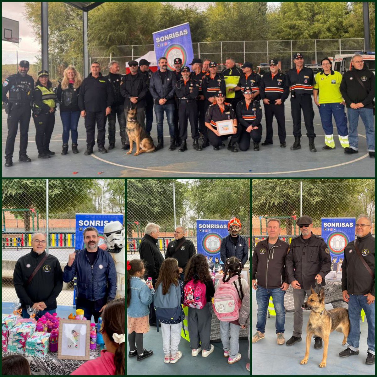 RAGCEasociados's tweet photo. #RAGCE acompaña a la @Asc_SONRISAS en un día de alegría y colaboración en #LosCerralbos
@policiatalavera @BomberosMad
@proteccioncivil de Talavera de la Reina @SanidadCLM @benemeritvm con la agente canina retirada KHORA @guardiacivil
 #1NiñoySonrisa
#SiempreGuardiaCivil https://t.co/VcO9HbkHsm