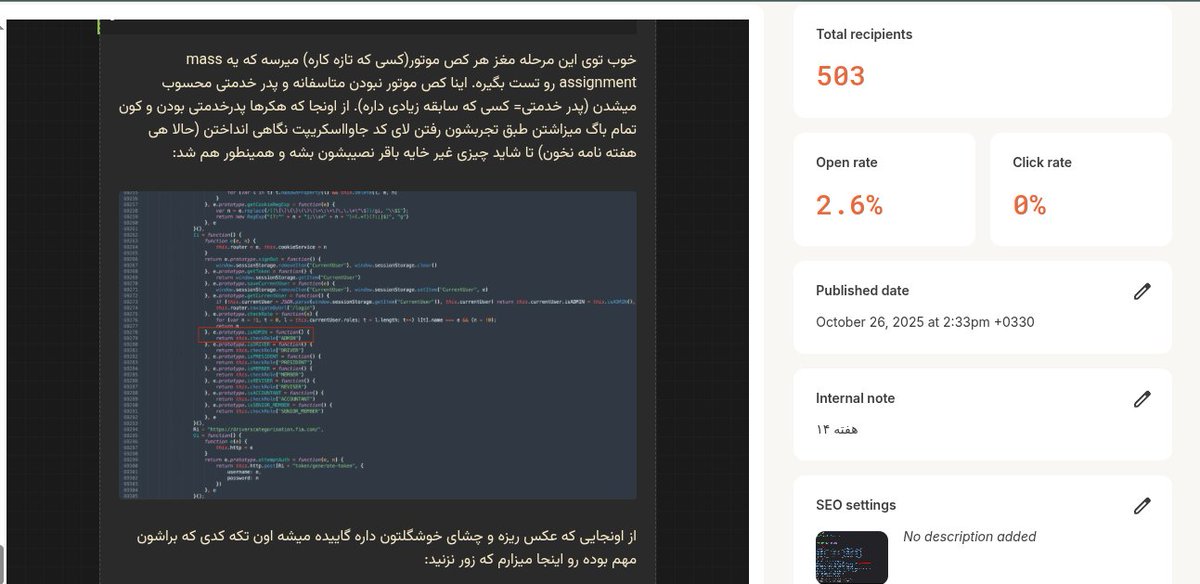 hoseinshurabi's tweet image. هفته ۱۴ هفته نامه جاوااسکریپت در امنیت ارسال شد. ۵۰۰نفره شدیم و امیدوارم که با خوندن هفته نامه کمی حال و هواتون عوض بشه. 
برای دونیت هم میتونید یکی از ویدئوهای هفته نامه رو با زدن بر روی یکی از آیکون ها (مثل قهوه و کتاب و...) خریداری کنید. 
آدرس سایت:jsecurity.ir