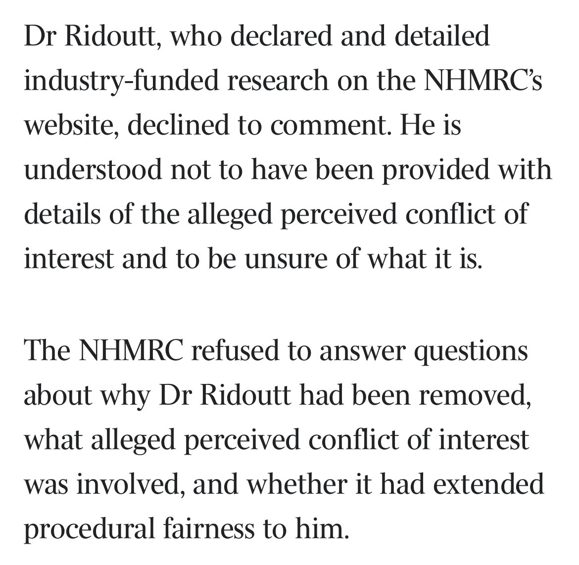 It hasn’t gone unnoticed by #ausag that <a href="/AustralianLabor/">Australian Labor</a> is quite happy to ‘trust the science’ until they don’t agree with it. And the removal of someone of Brad Ridoutt’s calibre &amp; expertise due to a ‘conflict of interest’ that cannot be defined or understood seems dubious.