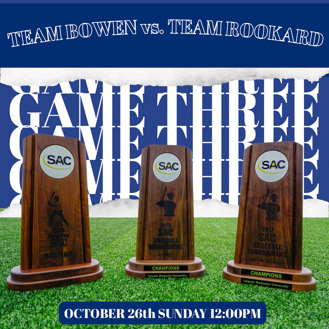 It all comes down to this! ⚾️
The Harrogate Honey Biscuits and Tri-State Otters face off in the Game 3 rubber match of the LMU Fall World Series.
First pitch at 12 PM!