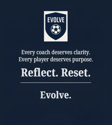 Evolvesoccerco1's tweet photo. Every coach deserves clarity.
Every player deserves purpose.
Reflect. Reset. Evolve.

⚽ Grab your 3 Free Sessions → Evolve Free Coaching Sessions.

#EvolveSoccerCoaching #CoachReflection #FootballDevelopment https://t.co/kHRidKp7xF