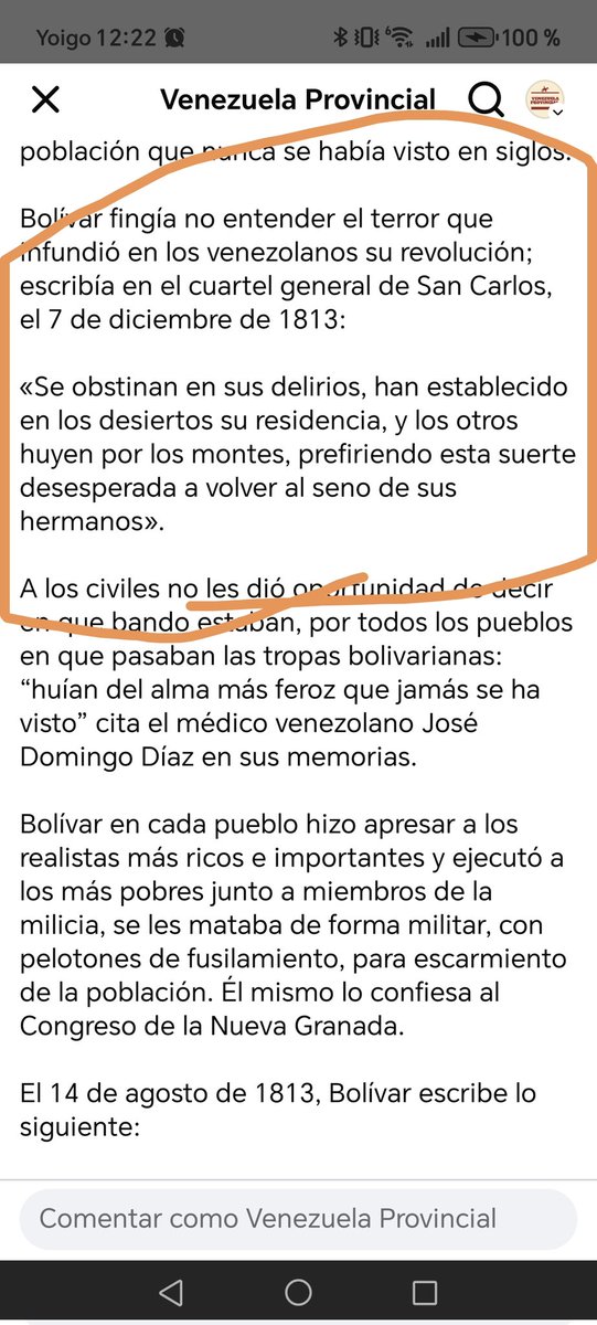 Falacia dice, el mismo Bolívar cuenta como la gente huía a los montes cuando sus tropas se acercaban, por no decir cuando llegó a Carúpano en 1816 y consiguió el pueblo vacío, hasta decretó que si no venían a alistarse los iba a pasar por cuchillo, así de bonito lo recibían.