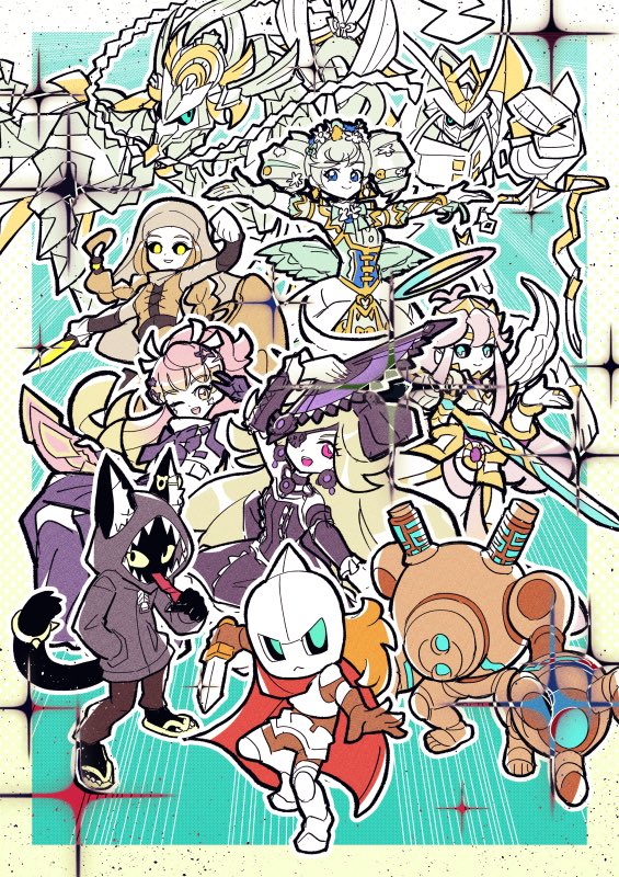 ダンジョン踏破記念にお世話になったキャラたちを描きました！愛