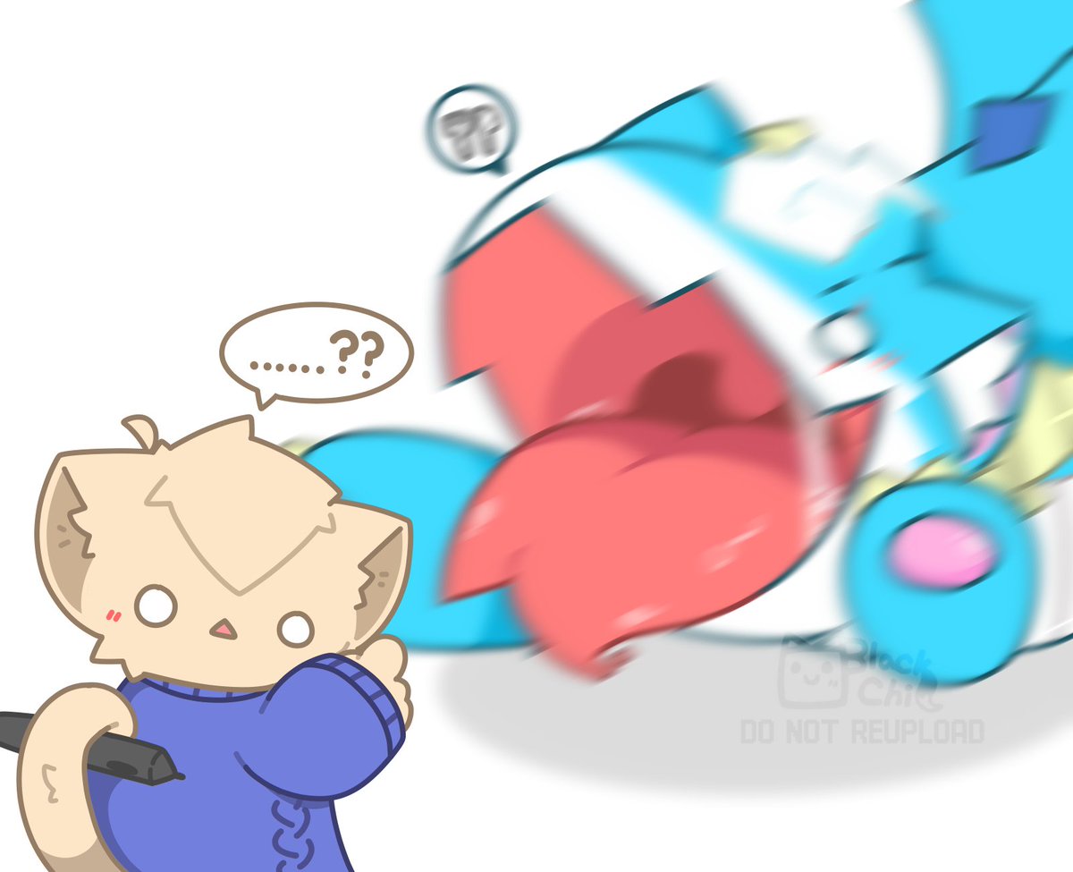 ...저 진짜 포식자님이랑 싸워요?
이미 몇 마리 잡아먹은 거 같은데... 💦
僕は本当に捕食者さんと戦うんですか？
もう何匹か食べたみたいだけど··· 💦

( character : @ 33Daru )