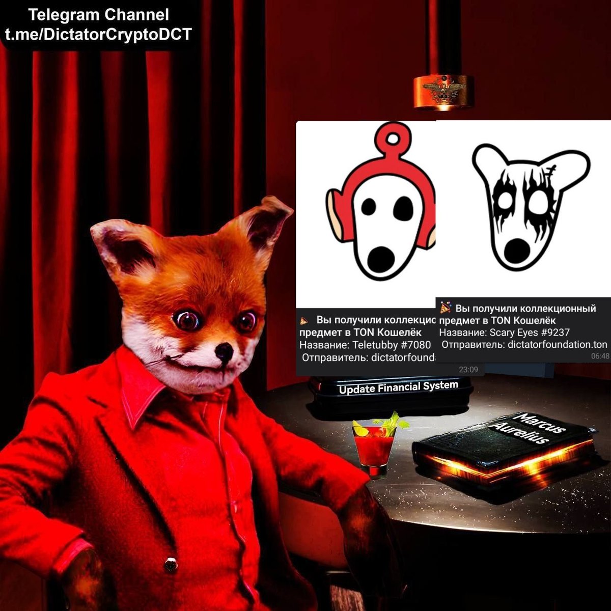 IGolubkinDictat's tweet photo. @alexcrypto_buzz @getgemsdotio 🩸DictatorCrypto is an ideology of power and strength.
ꘜTON 💎
🩸Great minds, great history.
Stickers NFT 2.0 DOGS OG
#DictatorCrypto #Ton #Telegram
#DOGS #DOGSOG #StickersTON
#stickerPack
#UpdateFinancialSystem https://t.co/DoOSBxgaQD