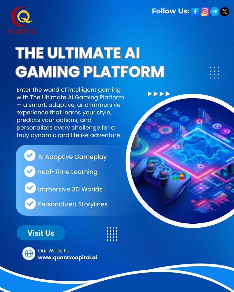 CapitalQu60510's tweet photo. 🎮 Unlock new levels of realism and strategy with The Ultimate AI Gaming Platform.
🚀 Visit https://t.co/RKB08VMOnD 
#AIGaming #SmartGaming #NextGenGaming #FutureOfGaming #AdaptiveGameplay #RealTimeLearning #ImmersiveGaming #GamingRevolution #MetaverseGaming #3DGaming https://t.co/Rayl4wOiiQ
