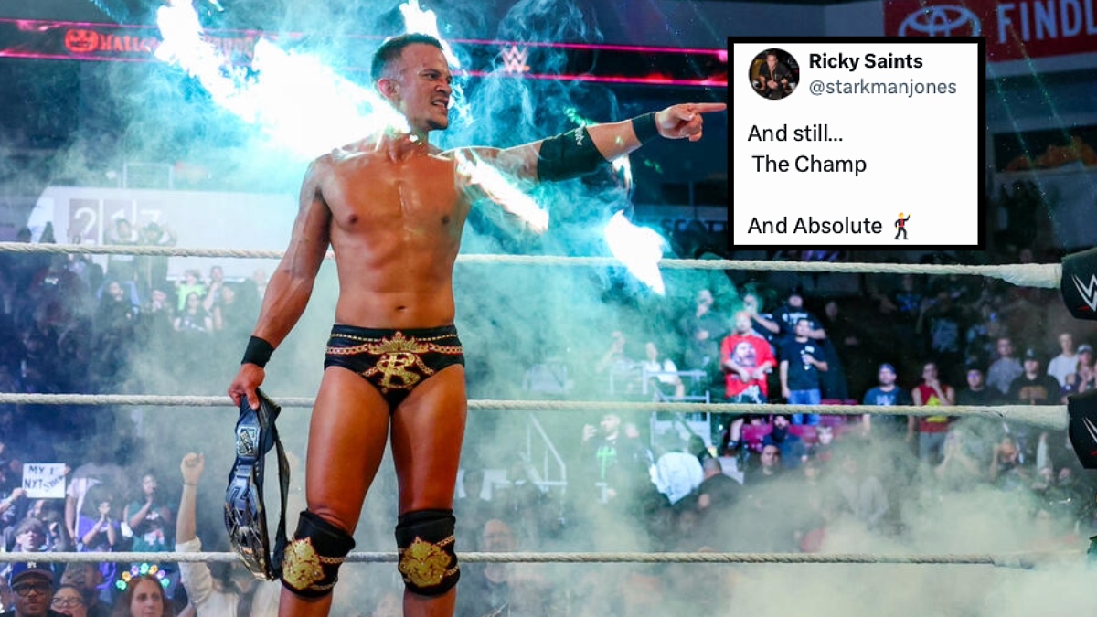 Ricky Saints after his first successful NXT Championship defense against Trick Williams at WWE Halloween Havoc:

"And still...
The Champ

And Absolute" 🕺