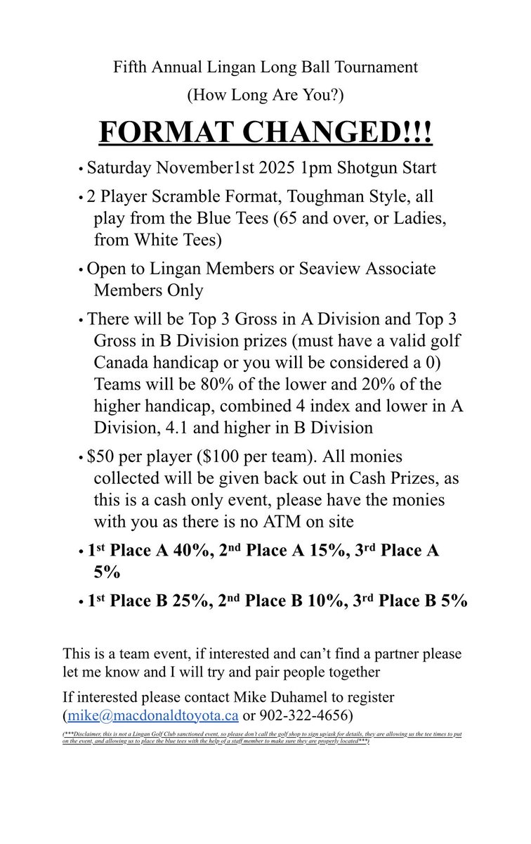 How long are you?!?! Email mike@macdonaldtoyota.ca to register!!