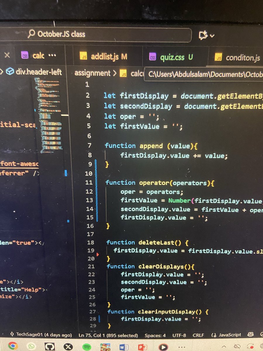 _TechSage's tweet image. Every small project counts from console.log to creation 😅💻 Just built my own stylish calculator using HTML, CSS, and JavaScript! 🧮 Not just calculating numbers, but calculating progress 💪 One step closer to mastering front-end development 🚀 #WebDev #JavaScript #CodingJourney