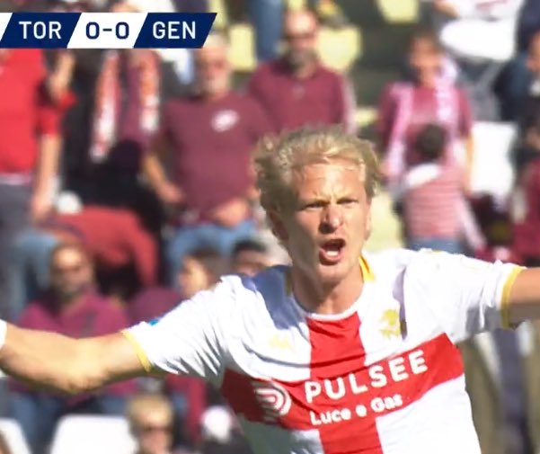 Thorsby med sesongens første norske Serie A-scoring - takker for tilliten fra Genoa-trener Patrick Vieira med å score 7 min ut i sin første kamp fra start denne sesongen