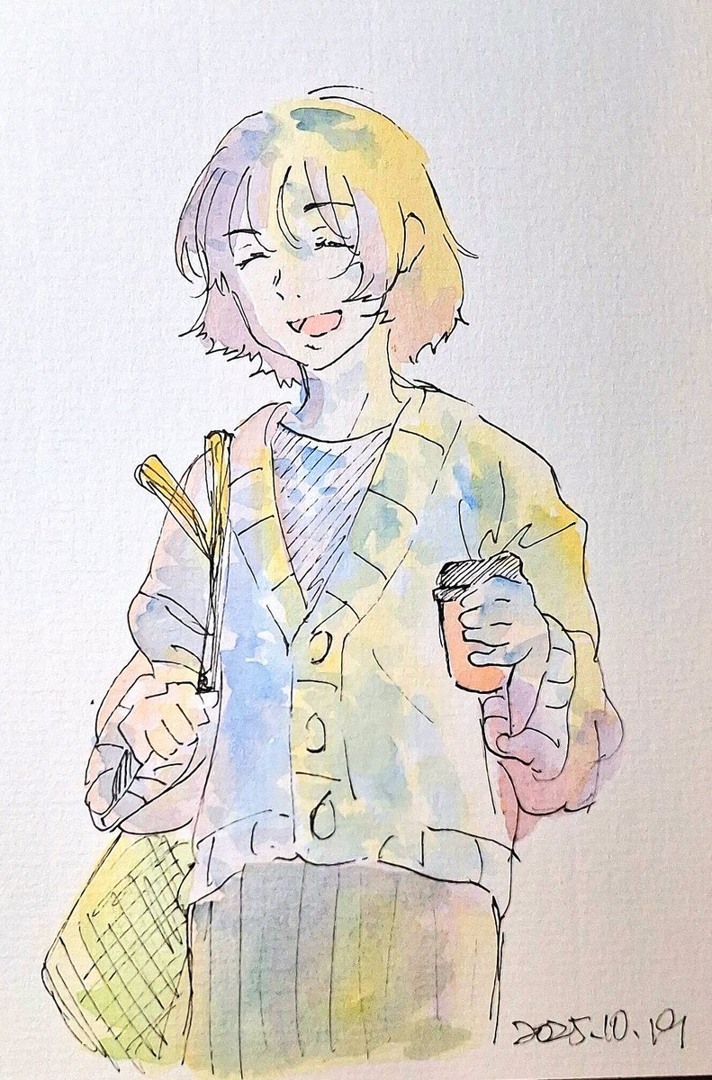 KataokaDraw's tweet photo. 秋、ロマンチックな季節🍁
秋天，浪漫的季節🍁

#イラスト
#rkgk 
#水彩画
#絵描きさんと繋がりたい https://t.co/ezIPZu6kDF