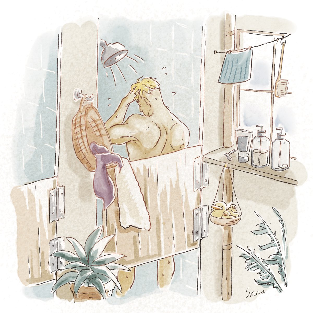 寝覚めシャワー🍍