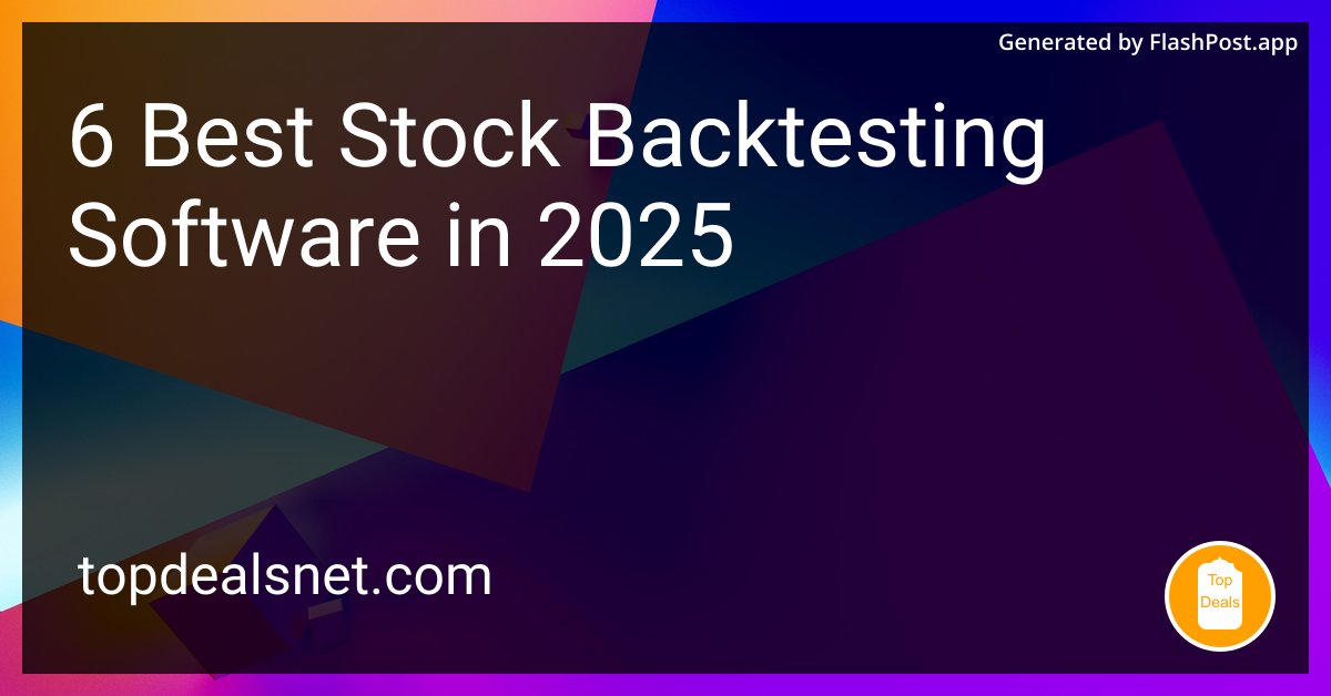 devhubbycom's tweet image. Is this software the secret sauce to finally understanding all those squiggly lines on stock charts? 📊🍔

Source: topdealsnet.com/blog/best-stoc…

#StockMarket #TradingTech #DataDrivenInvesting #TradingStrategies #backtesting #stock