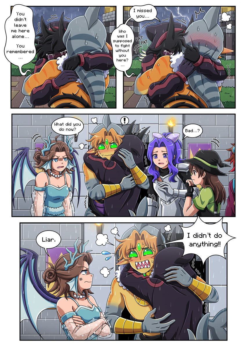 Landduo comic commission for <a href="/sweetiecola1/">Sweetiecola/becca COMMISSIONS OPEN (1/20)</a> ✨

Set after the corruption is absolved, Foolish slips up with a single word and reveals that he remembers Bad…good ending?

#therealm #therealmfanart #badboyhalofanart #foolishfanart