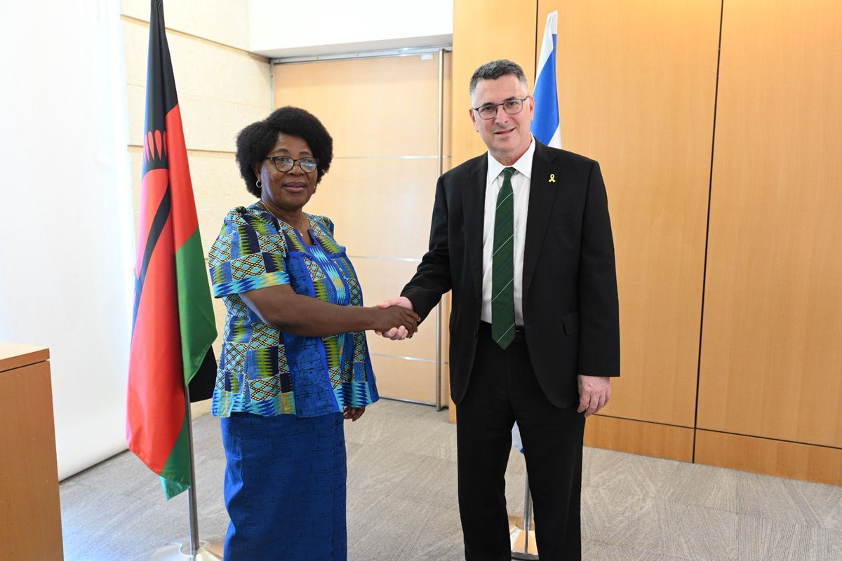 Honored to meet the Vice President of Malawi, Justice Dr. Jane Ansah, in Jerusalem this morning, as part of her private visit to Israel.
We discussed the strong bilateral relations between our countries, including partnerships in health and agriculture.
I thanked her for Malawi’s
