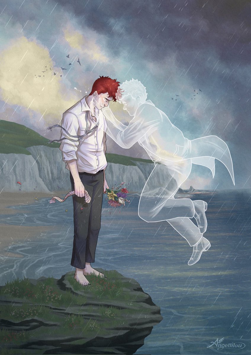 ✨ South Downs ✨ 

For the flower nerds here is the bouquet : Tulips, Chrysanthemums, Azaleas, hyacinths, mugworts, daffodils.

(Repost cause the previous one made like 2 retweets 😖) 

#goodomens #angst #ineffablehusbands