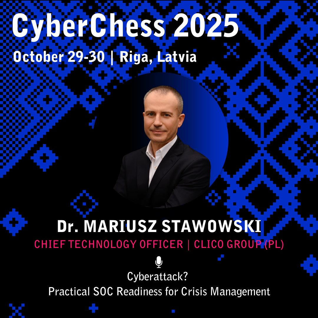 certlv's tweet image. #CyberChess2025 tematiskajā blokā “Piegādes ķēžu integritāte” 30. oktobrī uz #CyberStory skatuves eksperti dalīsies ar konkrētiem piemēriem un risinājumiem, kā stiprināt piegādes ķēžu noturību pret kiberdraudiem.

📅 Programma: cyberchess.lv