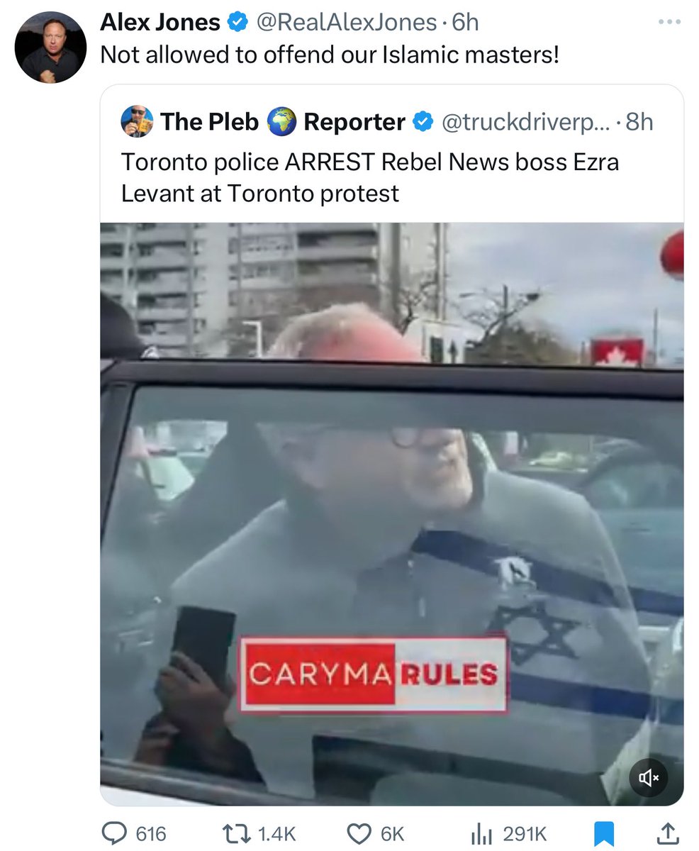 TaroWheel's tweet image. Remember this everytime Alex Jones claims &quot;The Muzzlums&quot; are taking over the West.

Why do you think he hasn&apos;t lost his show yet after the $1.5 billion Sandy Hook Settlement?