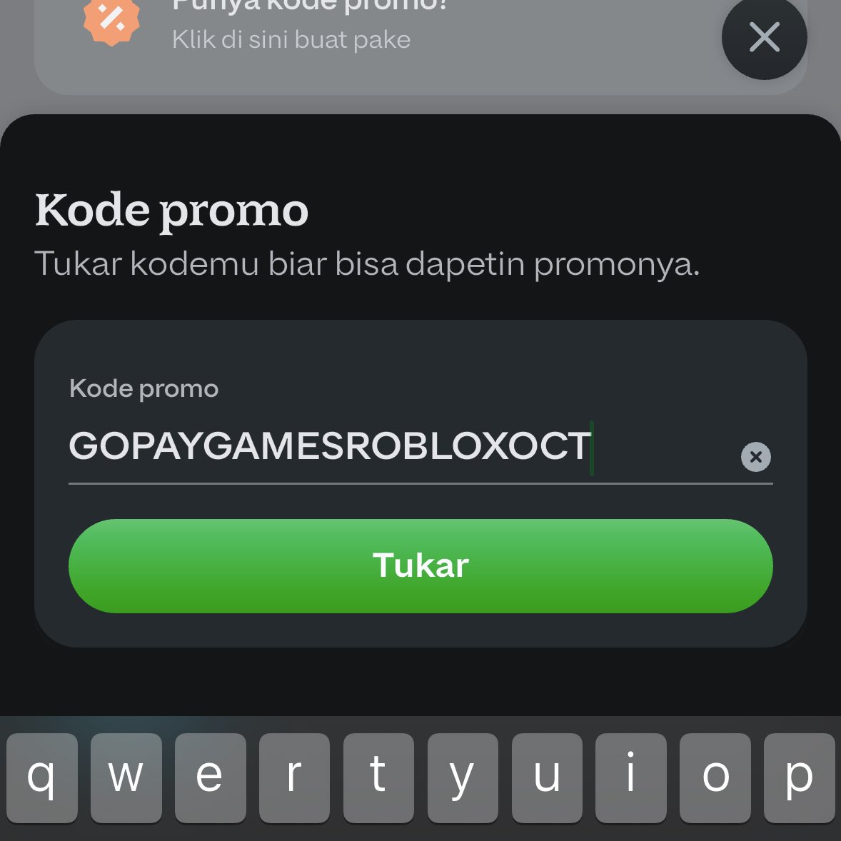 kimmyexp's tweet image. PROMO ROBUX ROBLOX LAGI ‼️
kode : GOPAYGAMESROBLOXOCT
CASHBACK 15RB minbel 40RB
📍input kode di apk Gopay👇🏻