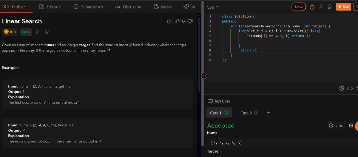 abhay_pundora's tweet photo. Day 13 of #100DaysOfDSA 💻
✅ Solved 3 array problems today!
🚀 Move Zeros to End
🔍 Linear Search
🔗 Find the Union of Two Arrays
#DSA #builtinpublic https://t.co/hRGw5r3JEG