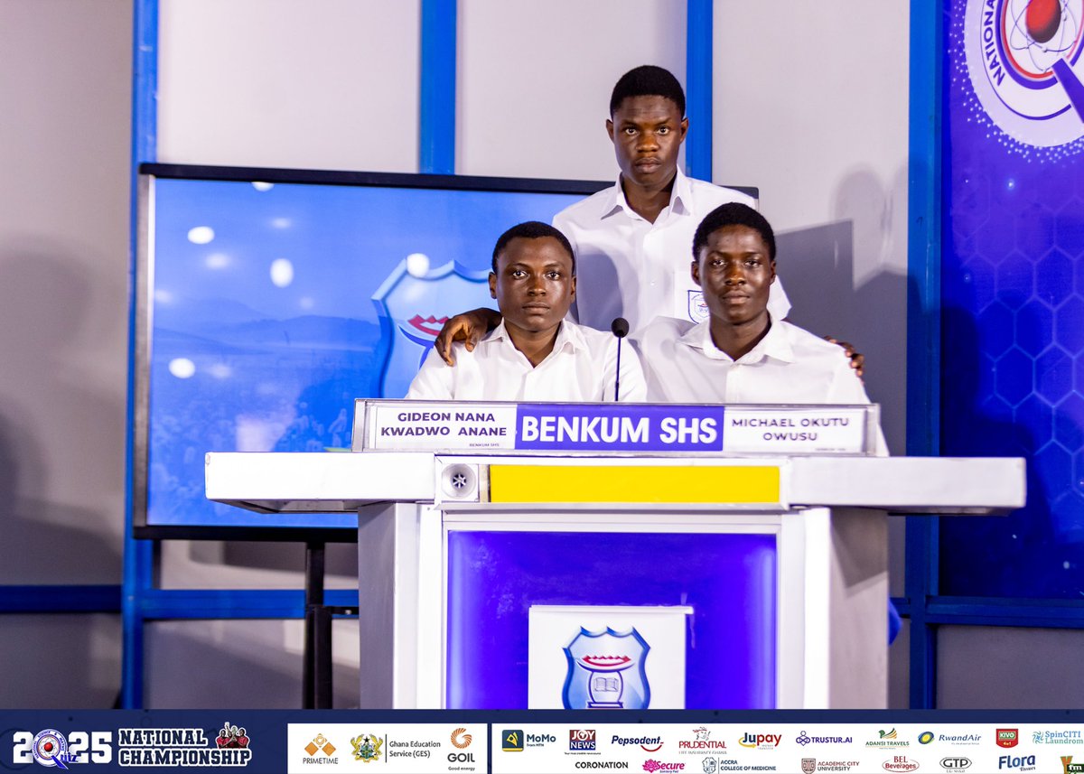 CNC AUDITORIUM:

The last contest of the day comes up between 

Prempeh College
Suhum SHTS
Benkum SHS

It promises to be tantalizing…😁.

#NSMQ2025 #NSMQOneEighth #Primetime