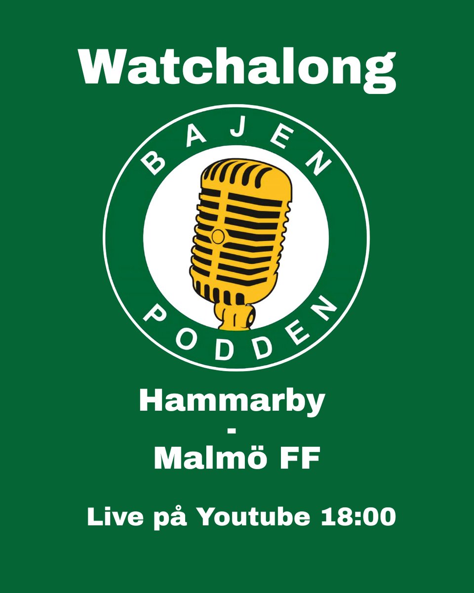 Måndag 18.00 kör vi vår första watchalong, häng med det blir kul snack och vi kollar matchen tillsammans. 
Det blir <a href="/ultrish/">Ｕｌｔｒｉｓｈ</a> <a href="/BajenJompa/">John Holmström</a> <a href="/betongprod/">BETONGPROD</a> och <a href="/enghseb/">Sebastian Engh</a> 
Teknik <a href="/andersstensio/">Anders BRANKO Stensiö</a> och <a href="/kvartersfilm/">J A</a>