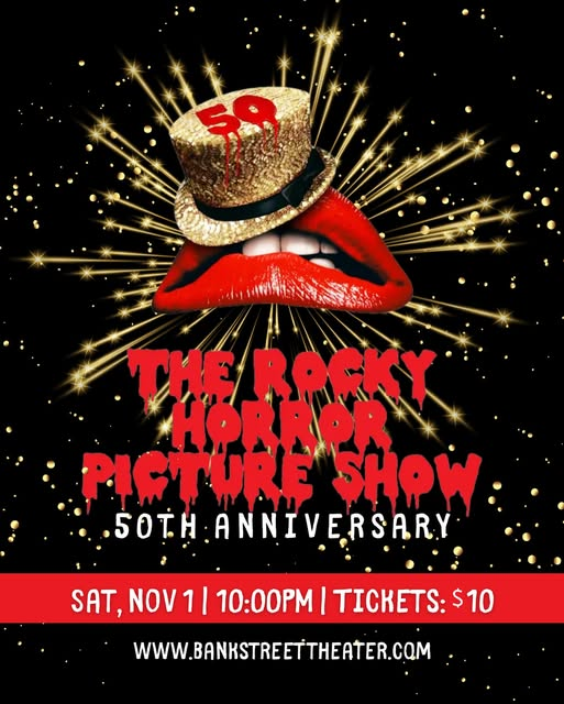 Do you remember the Rocky Horror Picture Show? It is turning 50 years old! 
Bank Street Theater is showing the movie on Nov 1st at 10:00 pm!  for tickets - bankstreettheater.com  #NewMilfordCT <a href="/nmgreenwave/">Pete Bass</a>