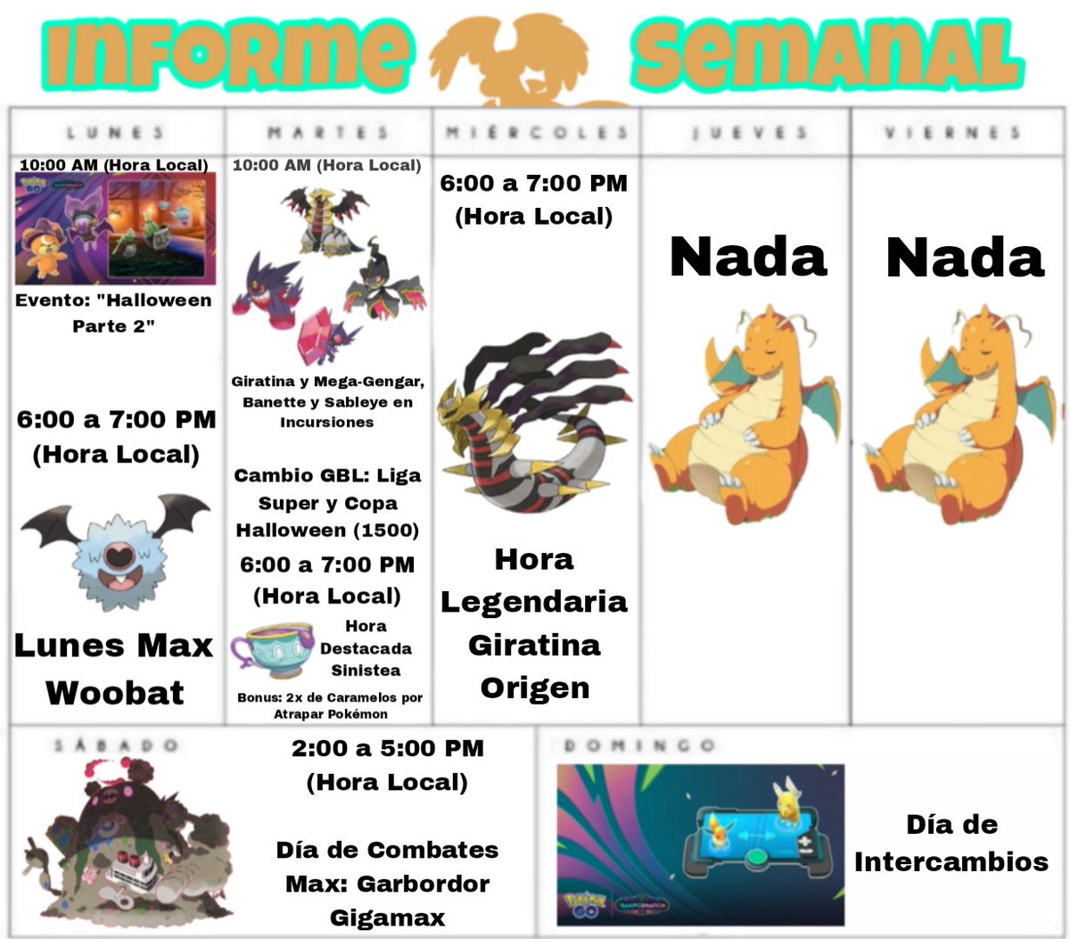 📣ANUNCIO 📣

Aquí les traigo su Informe Semanal en forma de Calendario, con todo lo que ocurrirá en Pokémon GO está semana, espero les sea de ayuda ✨

#PokemonGOApp