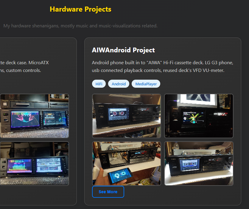 Made quite a lot updates on my web page section that is dedicated to one of my recent hardware projects - "AIWAndroid". Info, pictures, link to more pictures, and also a video and link to more videos. Who knows, maybe I can trigger cool guys at <a href="/hackaday/">hackaday</a> ... 😉 (link in reply)