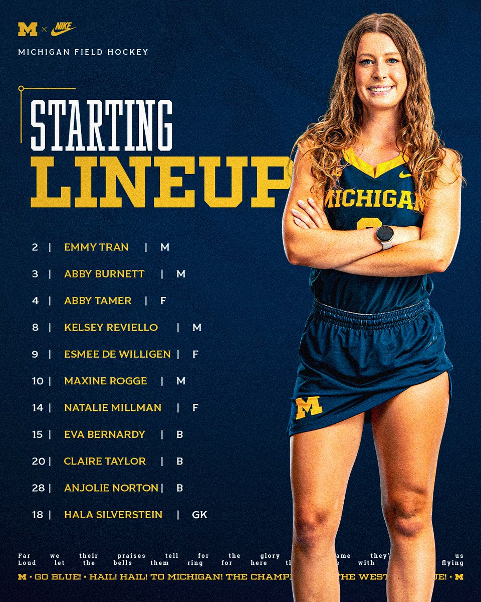 umichfldhockey's tweet photo. #GAME14 Starting Lineup.
Live Video >> https://t.co/8UID5dNeLo
Live Stats >> https://t.co/7ZEYvjlVX8 https://t.co/pNDGMLjyKI