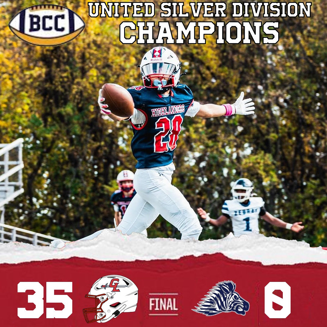 For the first time since 1989, the Highlanders are outright division champions!!! A 35-0 win over New Brunswick gives us the BCC United Silver Division Title! #CTWTD
