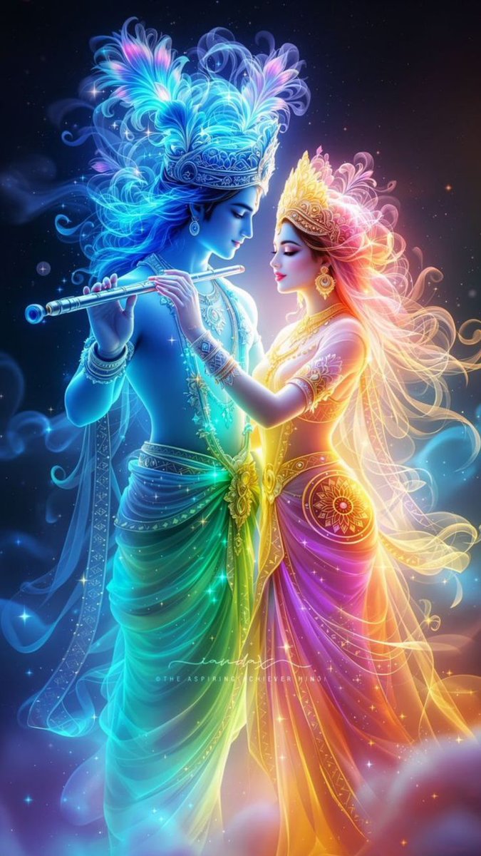 May Krishna's grace upon you fall,
Like midnight dew, so soft and slow.
Let Radha's kindness answer every call,
And guide your spirit where it needs to go.
Good night, may bliss your slumber fill,
Jai Shri Radhe-Shyam, be calm and still.