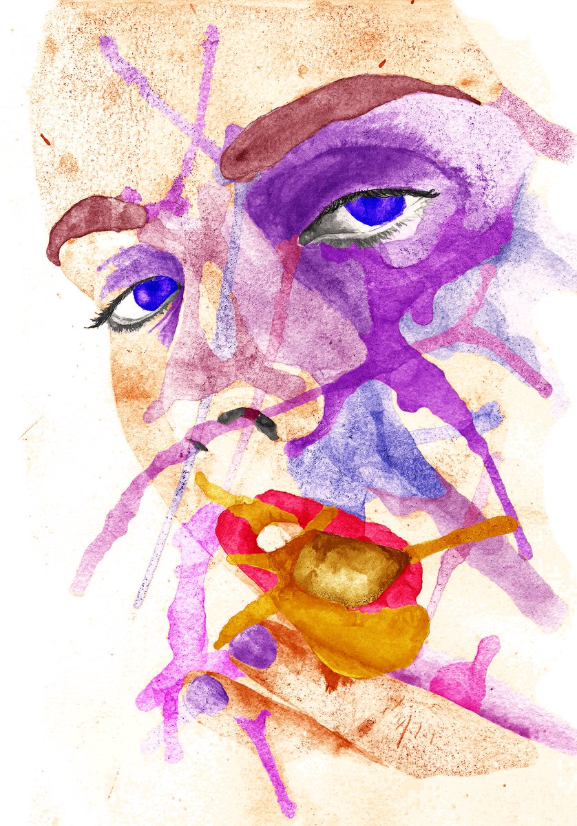 Good morning  Fam 🧡
🔸
"Sticky"
Ink • Water • Mixed media