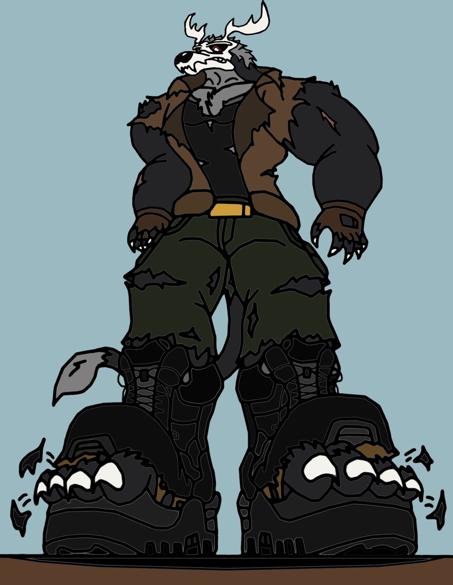 #tf #furry #art #boots #bootburst #wendigo 

i randomly thought of making a wendigo oc so...ta-da, meet Ramos, a robber turned wendigo vigilante i guess lol. Still refining his story.