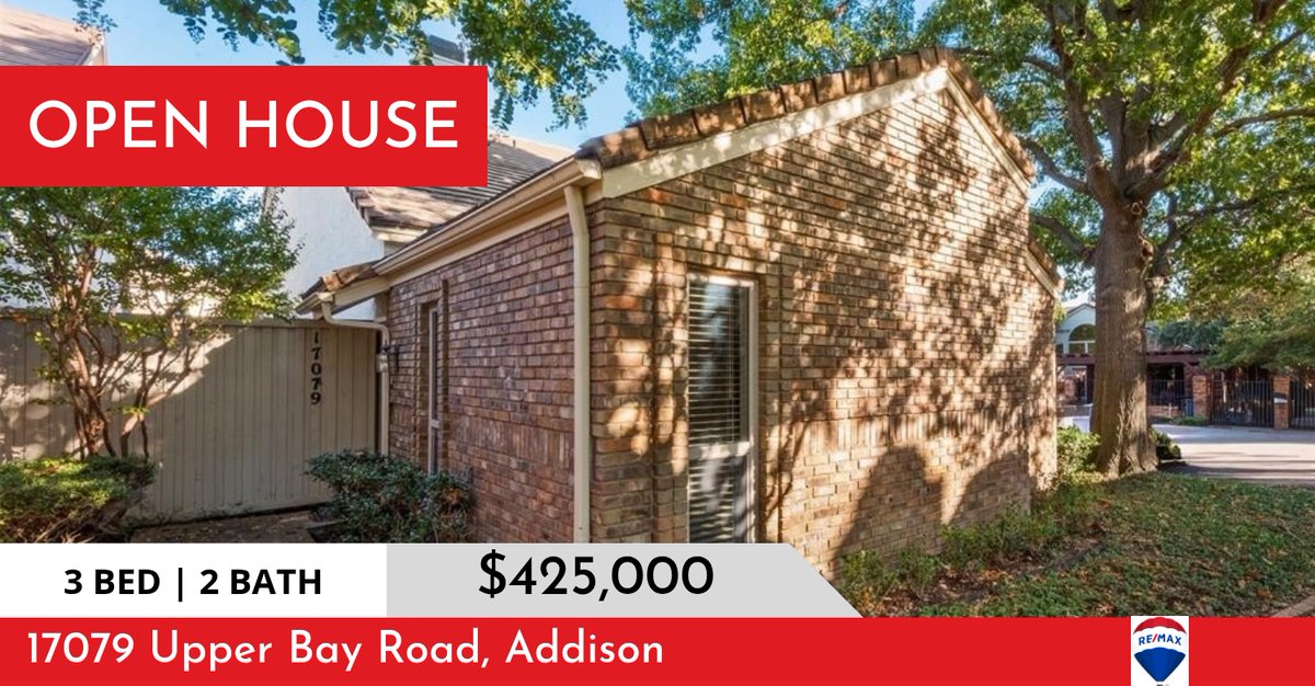 Open House TODAY 10/26/25 from 2:00-4:00 in Addison! Priced at $425,000. Feel free to stop by if you're in the area or share this info with a friend. Call or text me at (214) 697-0373 for more information. 📱! Open house: October ... homeforsale.at/17079_UPPER_BA…