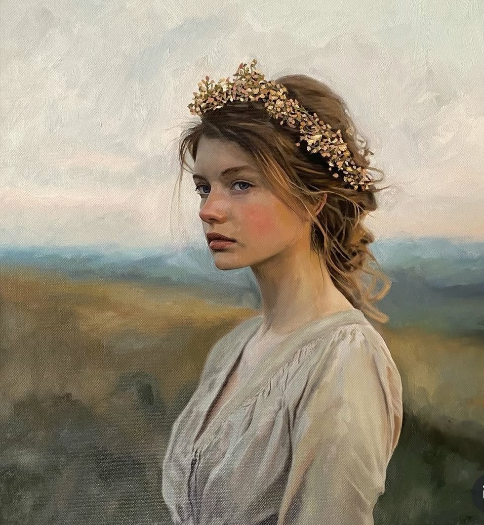 "Ophelia" - oil painting by Olivia Dunn #oilpainting #art #fineart #portrait #figurativeart #fineart