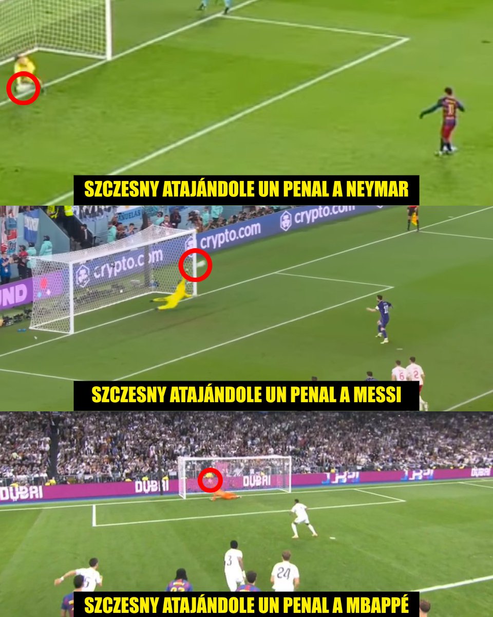 InvictosSomos's tweet image. Wojciech Szczesny es el portero que puede decir que le ha atajado un penal a NEYMAR, MESSI Y MBAPPÉ. Sí, el guardián polaco se ha agigantado ante el mejor jugador de toda la historia, ante el mejor mago de la generación y ante el nuevo galáctico del Real Madrid. Disculpa si te…