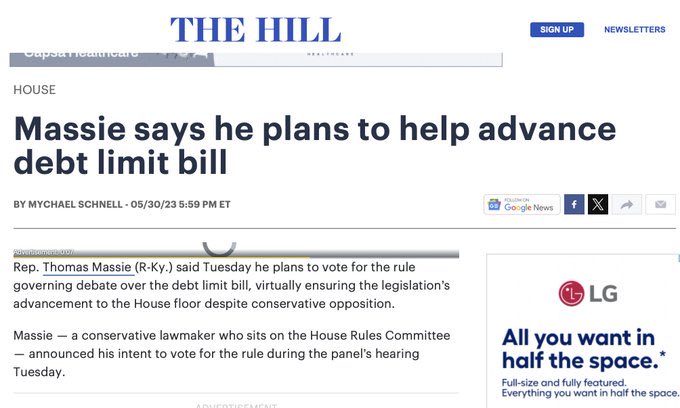 Massie hides behind high minded principles to obstruct mass deportations. 

He voted Biden’s deficit budget out of committee. He was the tie-breaking vote!

Why did he back Biden’s massive spending but then claim we can’t afford to do mass deportations?