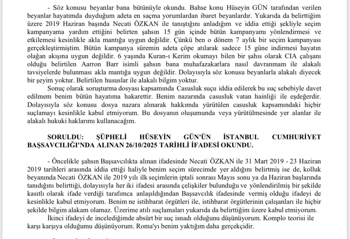 İmamoğlu ifadesinden…
Roma’yı benim yaktığım daha gerçektir