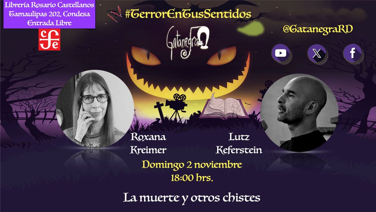 RoxanaKreimer's tweet image. Amigos de México: voy a dar una charla en ciudad de México el día de muertos (mi cumpleaños). Dialogaré con @Ellutzzzo sobre temas de algunos de mis libros. Del último, “Cómo arruinarse la vida. Stand up filosófico”, publicado por  @Galernalibros, voy a hablar sobre la…