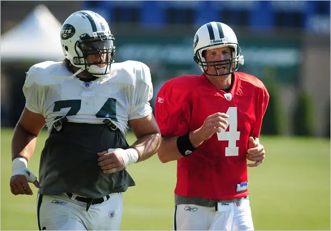 Rich Cimini (@richcimini) on Twitter photo One of my favorite Nick Mangold memories: Summer, 2008. Nick and Brett Favre run a penalty lap because of a botched exchange. Huge crowd, absorbed in Favre-mania, gives them a standing ovation as they jog. Later, Nick says he thought it was hilarious that they were cheered for One of my favorite Nick Mangold memories: Summer, 2008. Nick and Brett Favre run a penalty lap because of a botched exchange. Huge crowd, absorbed in Favre-mania, gives them a standing ovation as they jog. Later, Nick says he thought it was hilarious that they were cheered for