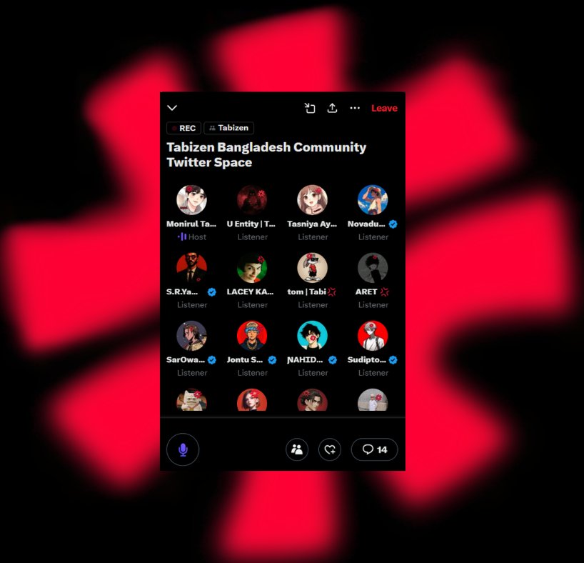 Joined Tabizen Bangladesh🇧🇩 Community AMA yesterday 

It was a really amazing AMA with all fellow 🇧🇩 and other regional Tabizens💢 Thanks goes to the all the co-hosts, speakers and host for giving a very good time in the space