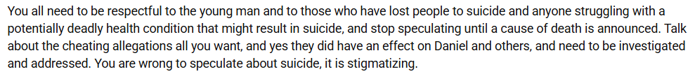 SkyBlue__Two's tweet photo. The loss of Daniel Naroditsky is very sad. Here is my response regarding the harm done by wildly speculating about cause of death before it's officially announced. Please be more aware and concerned. Thank you. #Stigmatization https://t.co/xcvuwmlucY